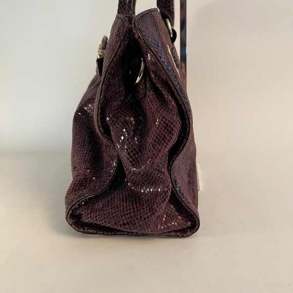 Michael Kors Purple Snake Skin Pattern Double Pocket Handbag - Picture 5 of 14